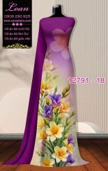 Vải áo dài hoa in 3D