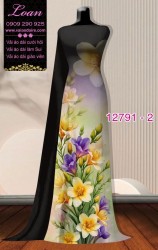 Vải áo dài hoa in 3D