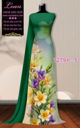 Vải áo dài hoa in 3D