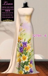 Vải áo dài hoa in 3D