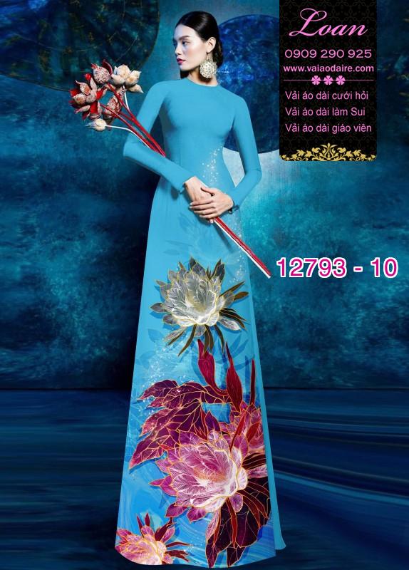 Vải áo dài hoa in 3D