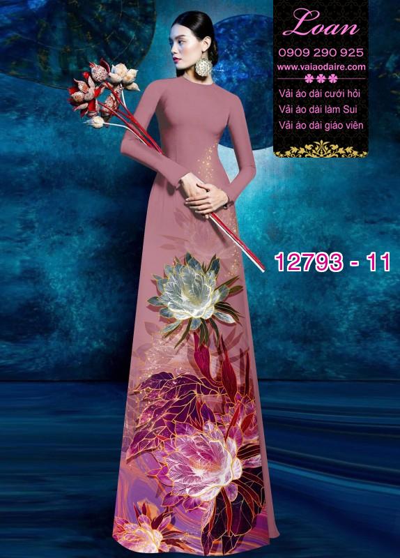 Vải áo dài hoa in 3D