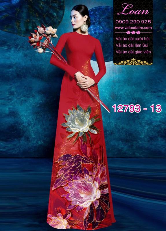 Vải áo dài hoa in 3D