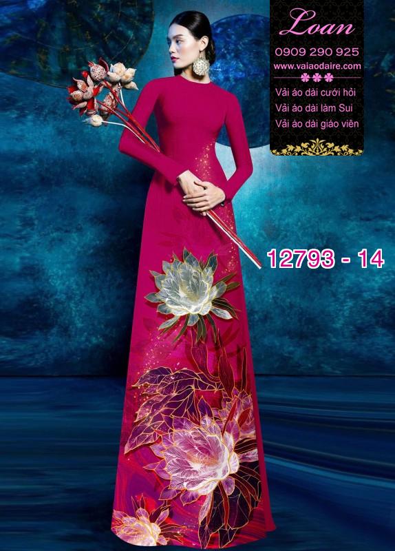 Vải áo dài hoa in 3D