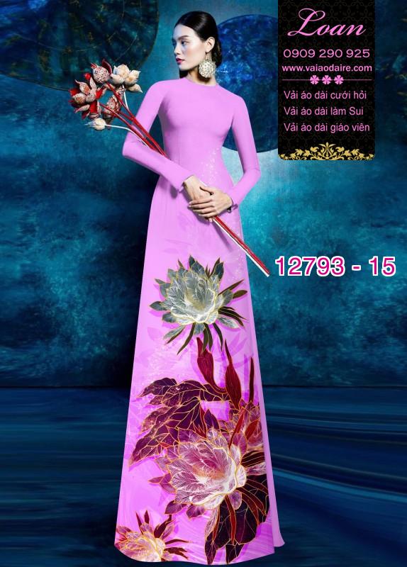 Vải áo dài hoa in 3D