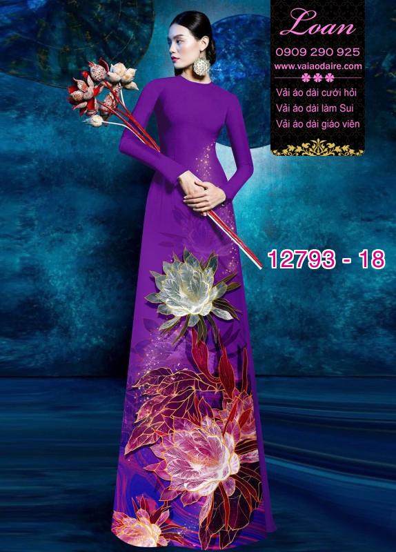 Vải áo dài hoa in 3D