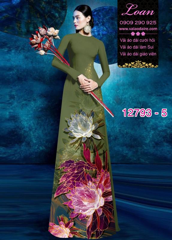 Vải áo dài hoa in 3D