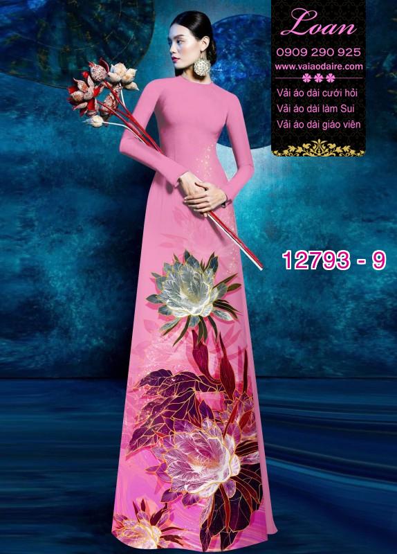 Vải áo dài hoa in 3D