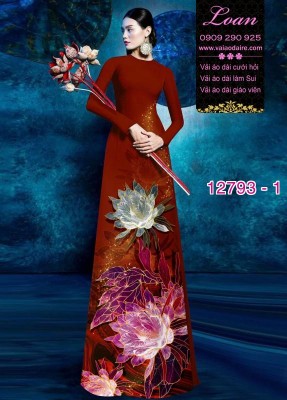 Vải áo dài hoa in 3D-DT 12793