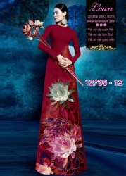 Vải áo dài hoa in 3D