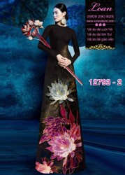 Vải áo dài hoa in 3D