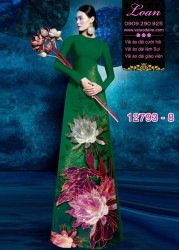 Vải áo dài hoa in 3D