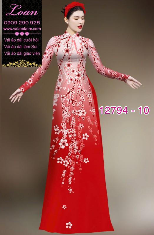 Vải áo dài hoa in 3D