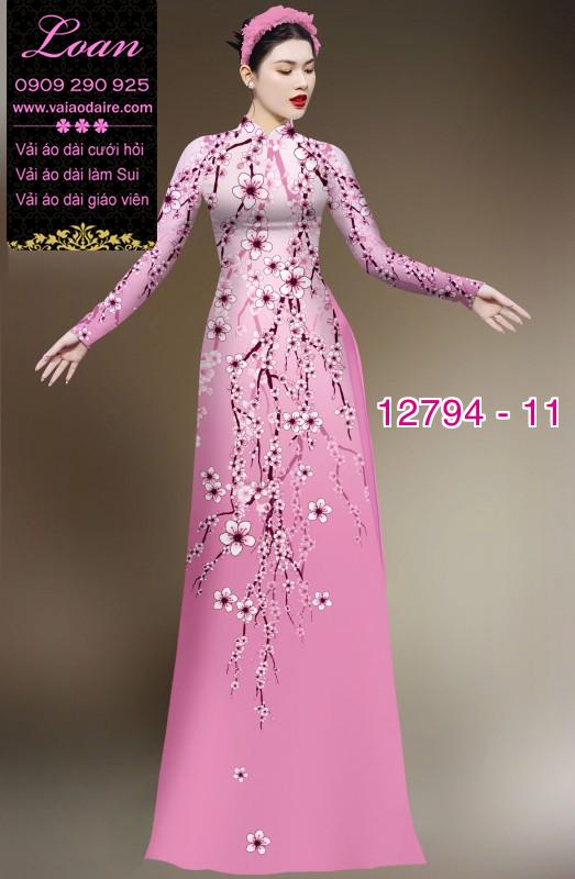 Vải áo dài hoa in 3D