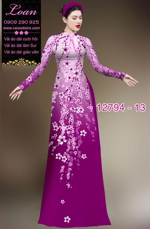 Vải áo dài hoa in 3D