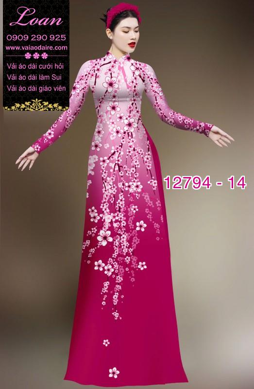 Vải áo dài hoa in 3D