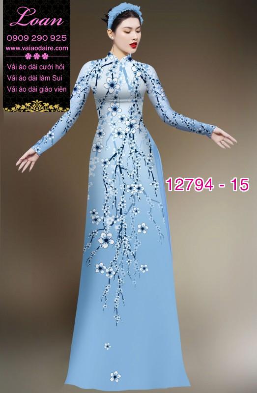 Vải áo dài hoa in 3D