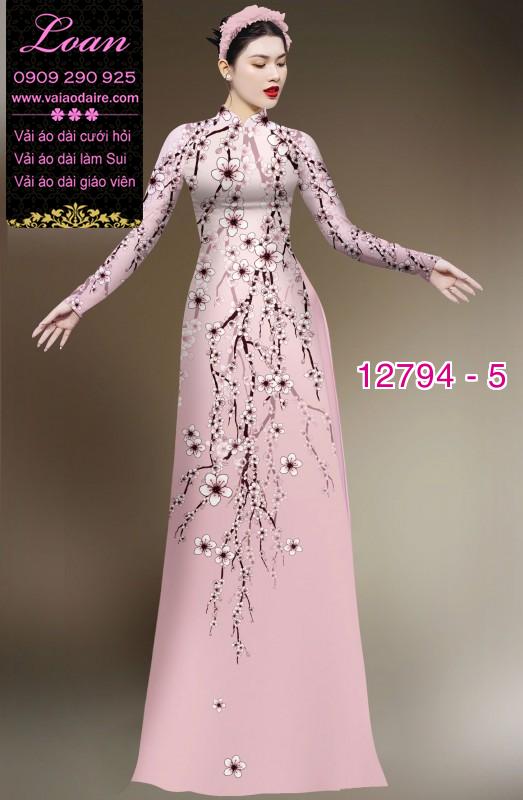 Vải áo dài hoa in 3D