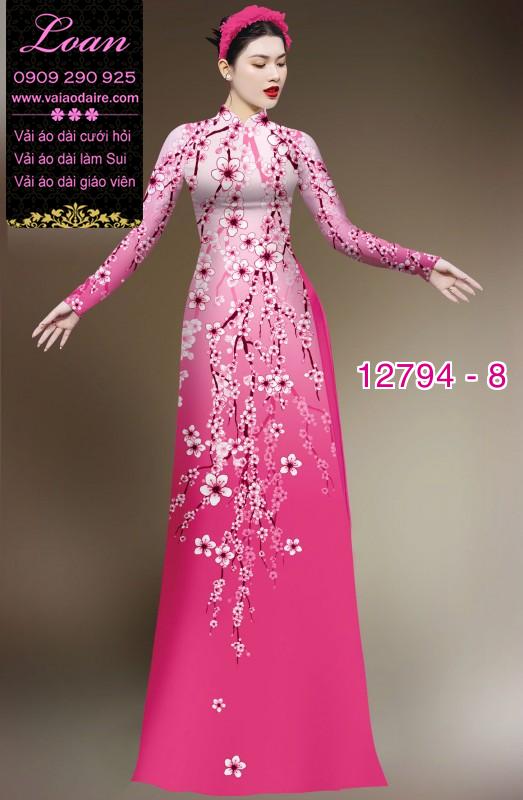 Vải áo dài hoa in 3D