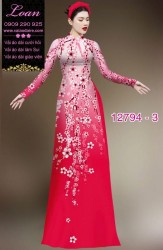 Vải áo dài hoa in 3D