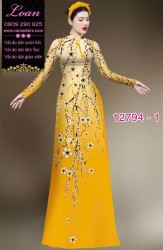 Vải áo dài hoa in 3D