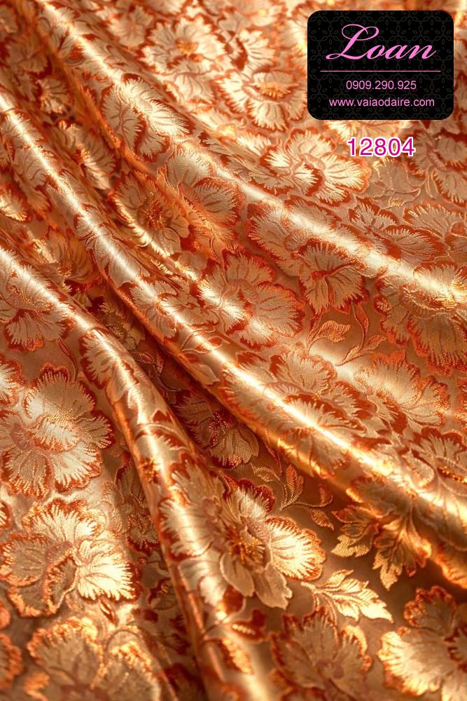 Vải áo dài gấm chấm bi