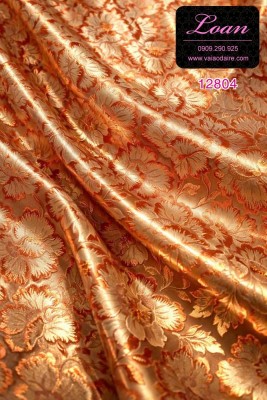 Vải áo dài gấm chấm bi-GT 12804