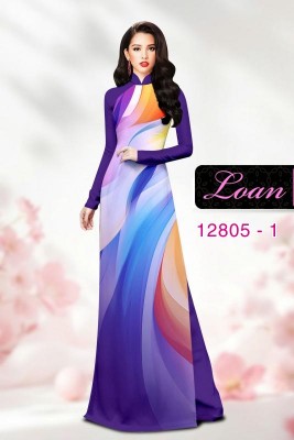 Vải áo dài họa tiết sắc màu-DT 12805