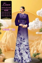 Vải áo dài họa tiết cành hoa