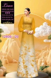 Vải áo dài họa tiết cành hoa