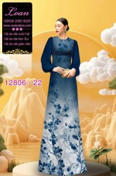 Vải áo dài họa tiết cành hoa