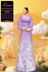 Vải áo dài họa tiết cành hoa