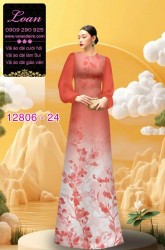 Vải áo dài họa tiết cành hoa