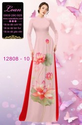 Vải áo dài hoa sen in 3D