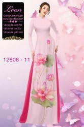 Vải áo dài hoa sen in 3D