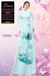 Vải áo dài hoa sen in 3D