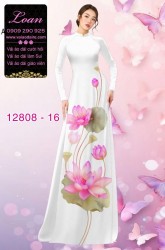 Vải áo dài hoa sen in 3D