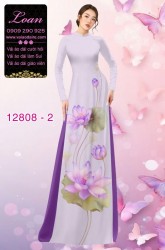 Vải áo dài hoa sen in 3D