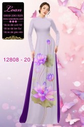 Vải áo dài hoa sen in 3D