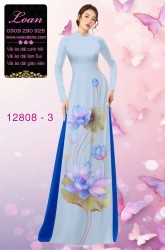 Vải áo dài hoa sen in 3D