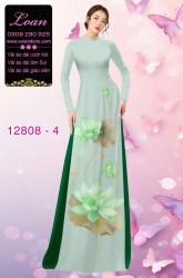 Vải áo dài hoa sen in 3D