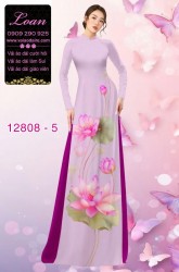 Vải áo dài hoa sen in 3D