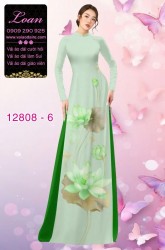 Vải áo dài hoa sen in 3D