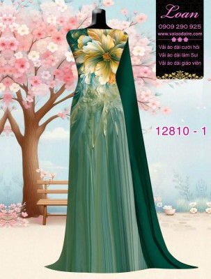 Vải áo dài hoa in 3D-DT 12810