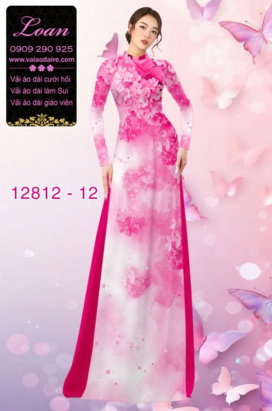 Vải áo dài hoa mờ in 3D