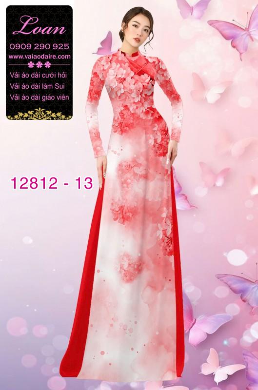 Vải áo dài hoa mờ in 3D