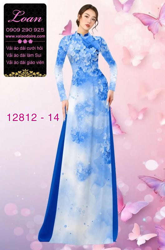 Vải áo dài hoa mờ in 3D