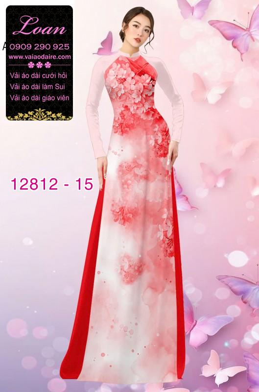 Vải áo dài hoa mờ in 3D