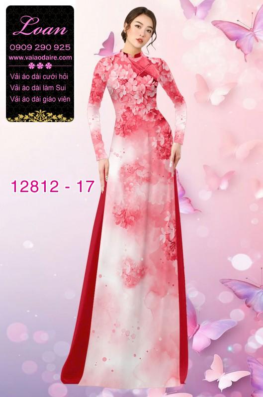 Vải áo dài hoa mờ in 3D