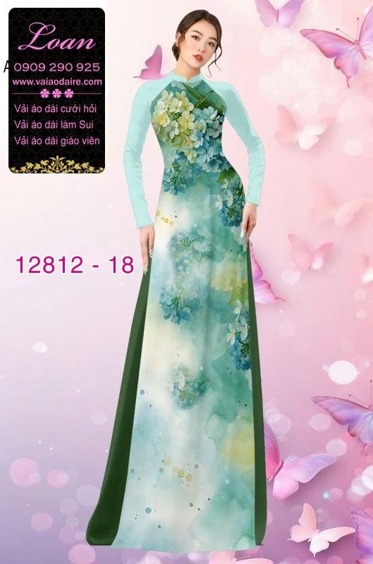 Vải áo dài hoa mờ in 3D